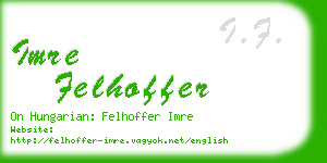 imre felhoffer business card